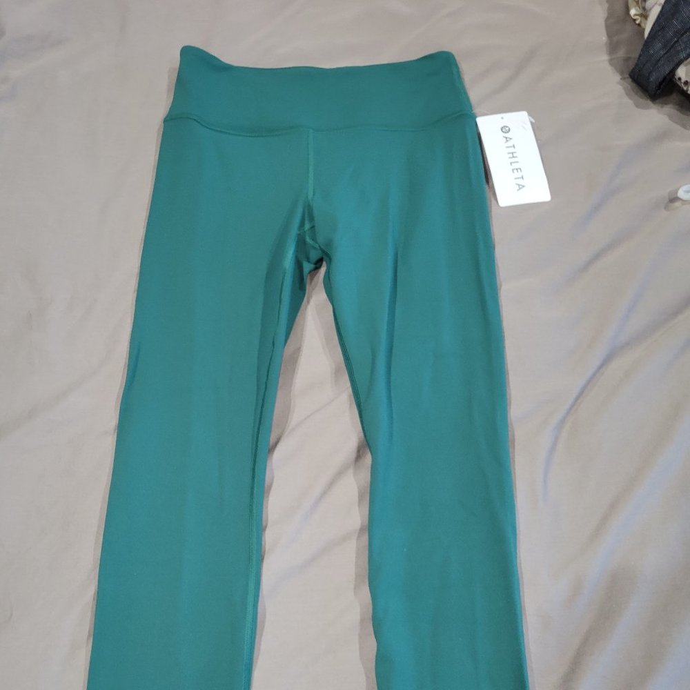 NWT Athleta Elation 7/8 Tights Sz S Green
